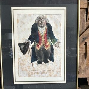 Hand colored lithograph [A Man of Old Times. No more morals, no more religion!